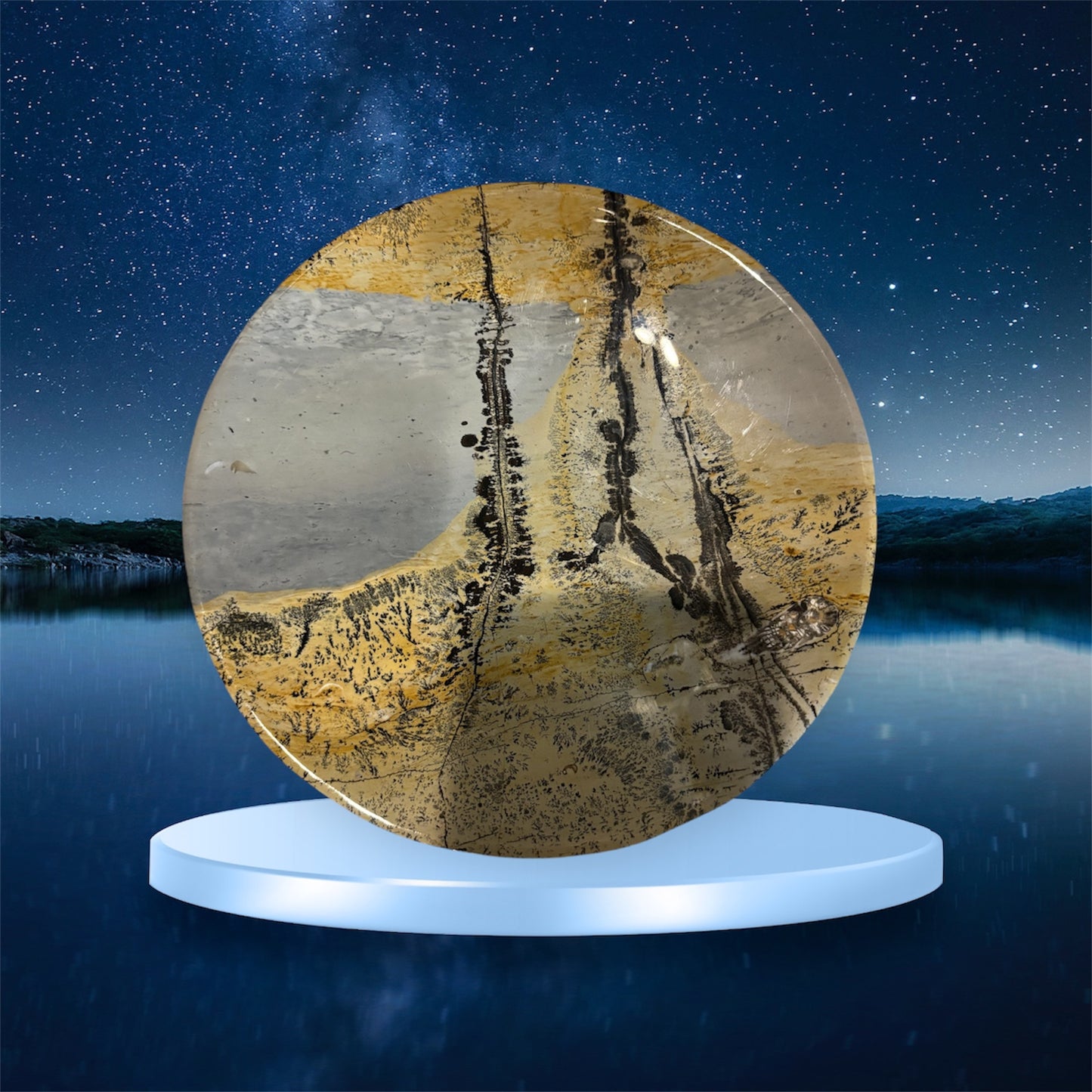 Picture Jasper Round Plate 12”