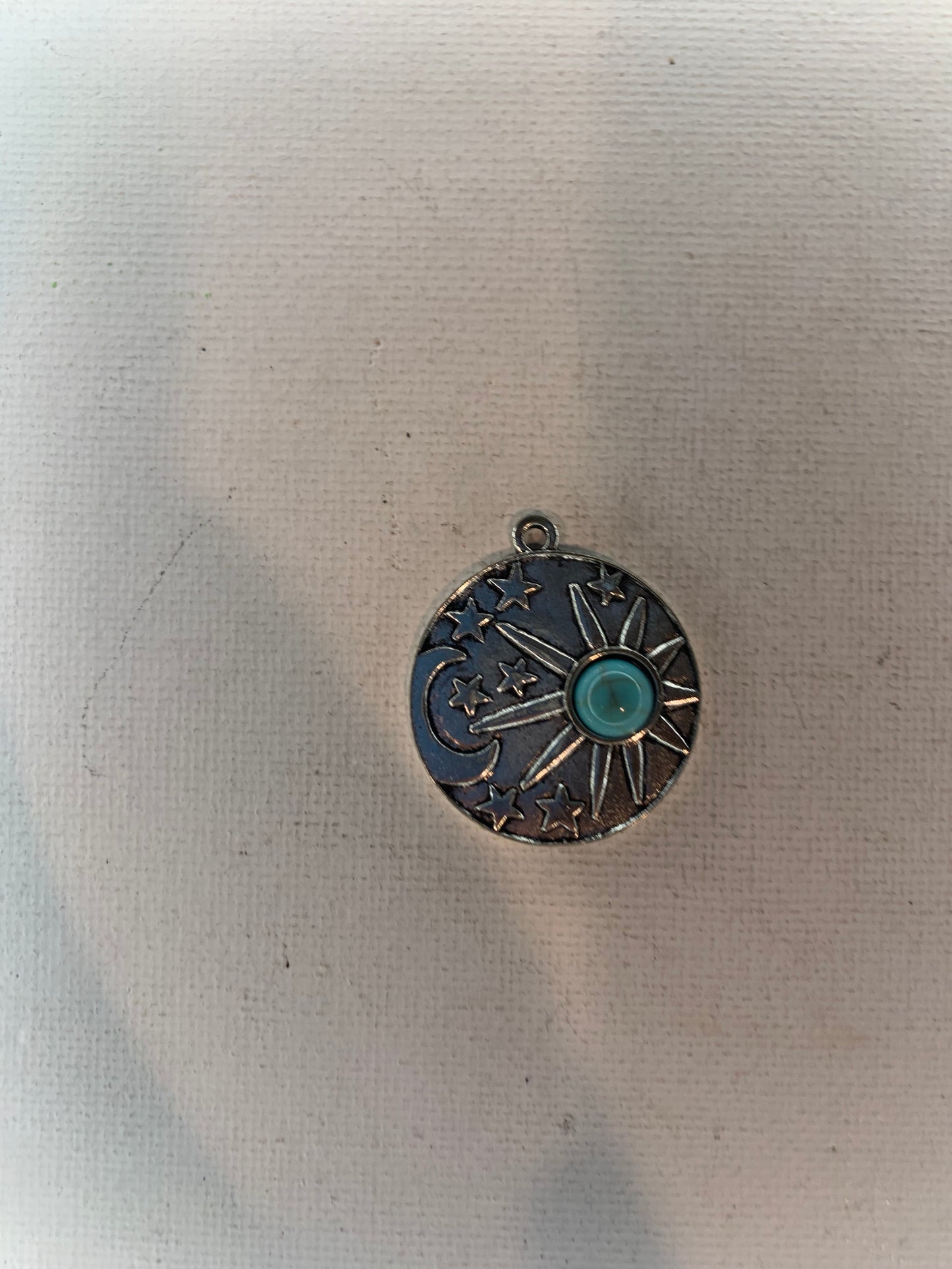 Silver Sun And Moon Pendant with howlite