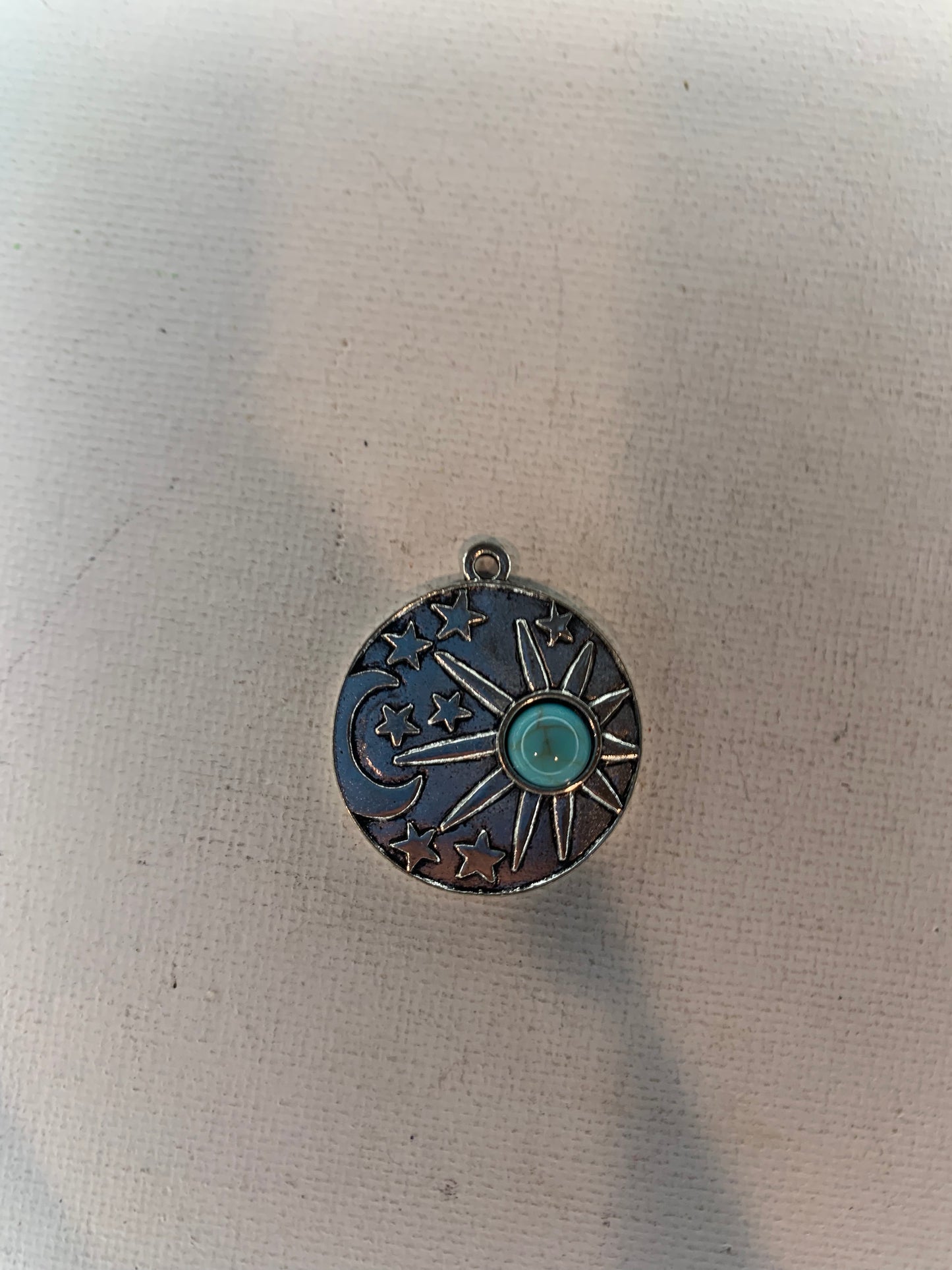 Silver Sun And Moon Pendant with howlite