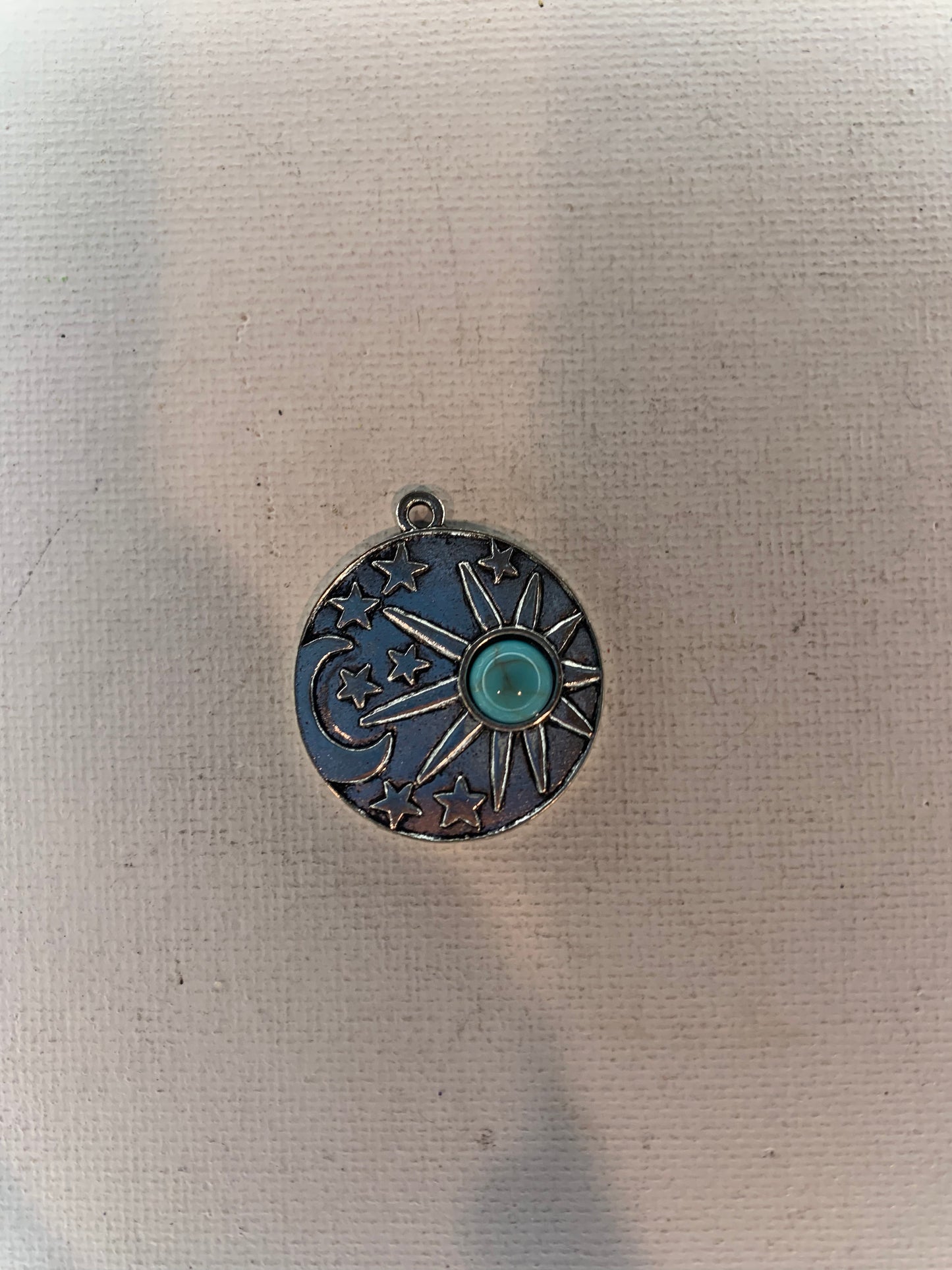 Silver Sun And Moon Pendant with howlite