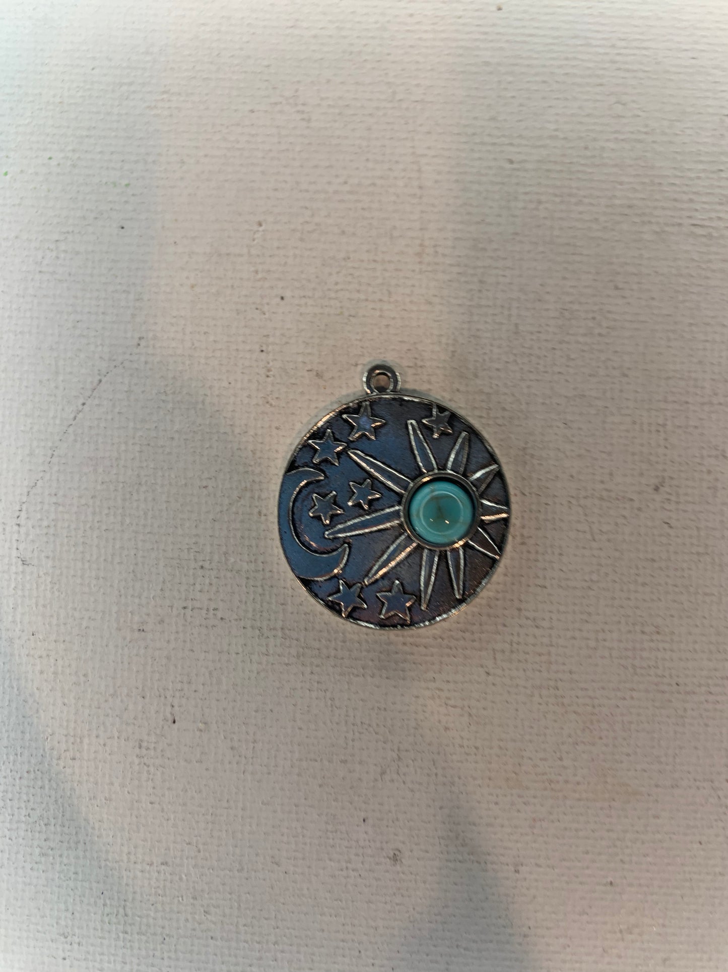 Silver Sun And Moon Pendant with howlite